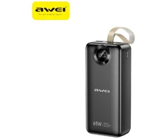 Powerbank Awei PA-34 30000mAh 65W Fast charging juodos spalvos