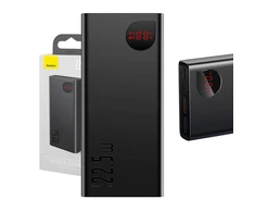 LiPo išorinis akumuliatorius (Powerbank) 20000mAh 22.5W su PD3.0 QC3.0 2xUSB + USB C ADAMAN Metal juodas BASEUS