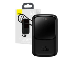 Powerbank Baseus Qpow PRO su laidu, 10000mAh, 22.5W (juodas)