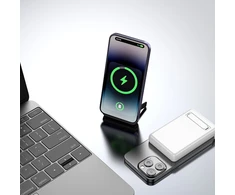 Powerbank Dudao K14S+ 10000mAh 20W USB-A / USB-C / MagSafe su stoveliu – baltos spalvos