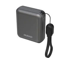 Powerbank Dudao K22+ 10000mAh 22.5W USB-C with pendant/cable – pilkos spalvos