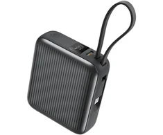 PowerBank Energea Integra Mini 35 10000mAh kabelis USB-C PD35W pilkos spalvos
