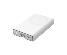 Powerbank Joyroom JR-PBM01 magnetic 10000mAh 20W su stoveliu + Lightning kabelis - USB-C - baltos spalvos