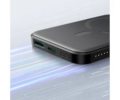 Powerbank Joyroom JR-W020 Mini 5000mAh USB-A USB-C inductive 20W – juodos spalvos + USB-C / USB-C cable