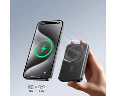 Powerbank Joyroom JR-W020 Mini 5000mAh USB-A USB-C inductive 20W – juodos spalvos + USB-C / USB-C cable