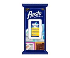 Presto Valymo šluostės + skystis 2in1 universalus 1 pak. - 120 vnt