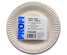 Profi Cook Vienkartinės popierinės lėkštės, 15 cm, (100 vnt)