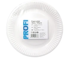 Profi Cook Vienkartinės popierinės lėkštės, 18 cm, (100 vnt)