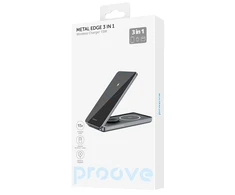 Proove belaidis įkroviklis Metal Edge 3 in 1 pilkos spalvos
