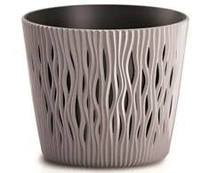 Prosperplast Gėlių vazonas Sandy Round 22x26cm, tamsiai rudas