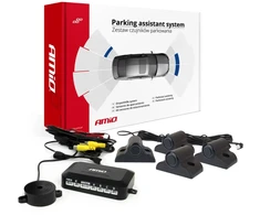 Parkavimo jutiklių rinkinys, skirtas kamerai ir LCD ekranui, sunkvežimiams 19 mm, juodas AMIO-04073