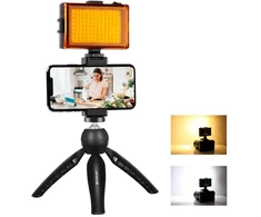 Puluz Gyvų transliacijų rinkinys - trikojis + LED šviestuvas + telefono laikiklis