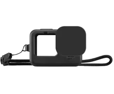 Puluz Silikoninis dėklas for GoPro HERO12, HERO11, HERO10, and HERO9 Juodas with Lens Cover and Strap (Juodas)