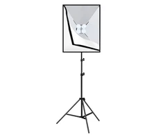 Studijos komplektas Puluz softbox 50x70cm, trikojis, LED lemputė 4 vnt PU5071EU