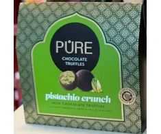 Pure Chocolate Piena šokolādes trifeles ar kraukšķīgu pistāciju krēma pildījumu 94g PURE