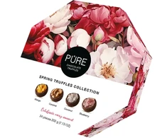 Pure Chocolate Šokolādes trifeles ar pildījumiem "Asorti" Ziedi 240g, PURE (Astoņstūris)