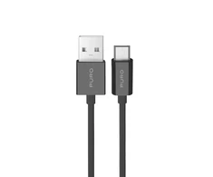 Puro 12W TPE USB-A - microUSB 2m kabelis - juodos spalvos