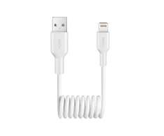 Puro 12W USB-A – Lightning Spiral kabelis 1m – baltos spalvos