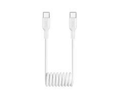 Puro 25W USB-C Spiral kabelis – USB-C 1m – baltos spalvos
