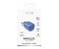 Puro Elektrik Puro 20W GaN USB-C Wall Charger - Mėlyna