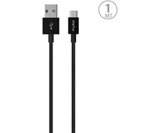 Puro Elektrik Puro Baltas duomenų perdavimo ir įkrovimo kabelis | USB-A į USB-C | 10 W | 1 m | juodas