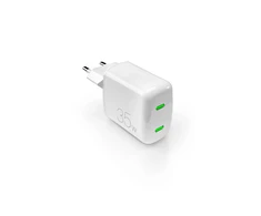 Puro Elektrik Puro MiniPro 35W GaN 2xUSB-C laidinis įkroviklis – baltos spalvos