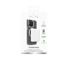 Puro Elektrik „Puro Power Mag 5000mAh“ išorinė baterija su „MagSafe USB-C“ – balta