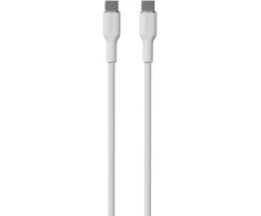 Puro Elektrik Puro Soft duomenų perdavimo ir įkrovimo kabelis | USB-C į USB-C | 60W | 1,5 m | baltas