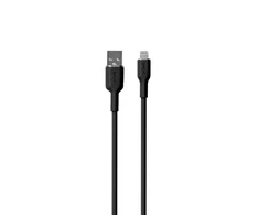 Puro Elektrik Puro Soft USB-A – žaibo kabelis 1,5 m silikoninis – juodas