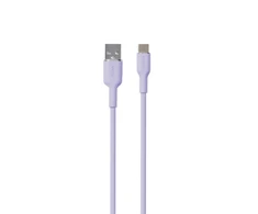 PURO ICON minkštas kabelis – USB-A iki USB-C 1,5 m kabelis (Tech Lavender)