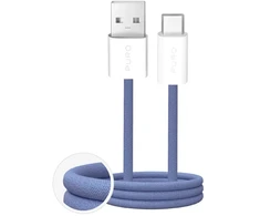 Puro Fabrik 2.0 10W USB-A – USB-C Braided Kabelis 1.5m – mėlynos spalvos