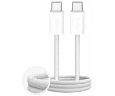 Puro Fabrik 4 100W duomenų perdavimo ir įkrovimo kabelis | USB-C į USB-C | 100W | 1 m | baltas