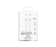 Puro Fabrik 4 240W pintas USB-C – USB-C 1m kabelis – baltos spalvos