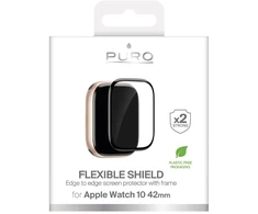 Puro Flexible Shield Protective Film with Applicator for Apple Watch 10/11 42mm - Juodas