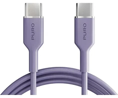 Puro ICON duomenų perdavimo ir įkrovimo kabelis | USB-C į USB-C | 1,5 m | purpurinė