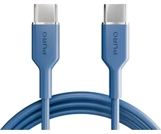 Puro ICON duomenų perdavimo ir įkrovimo kabelis | USB-C į USB-C | 1,5 m | mėlynas