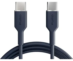 Puro ICON duomenų perdavimo ir įkrovimo kabelis | USB-C į USB-C | 1,5 m | mėlynas
