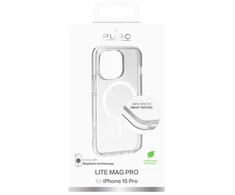 Dėklas Puro Lite Mag Pro phone case with MagSafe support for iPhone 15 Pro baltas