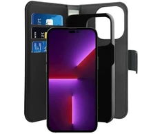 Puro piniginės nuimamas MagSafe 2in1 PU odinis dėklas su atvartu ir pinigine, skirtas iPhone 14 Pro Max – juodas