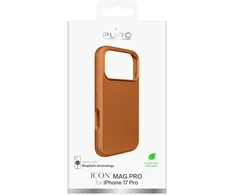 Puro Pure Icon Mag Pro skysto silikono telefonų dėklas su MagSafe palaikymu Apple iPhone 17 Pro, oranžinis