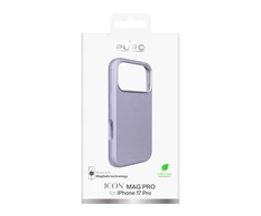 Puro Pure Icon Mag Pro Liquid Silicone dėklas skirtas Apple iPhone 17 Pro, suderinamas su MagSafe, su Camera Protection and Aluminum Mygtukai – rožinės spalvos