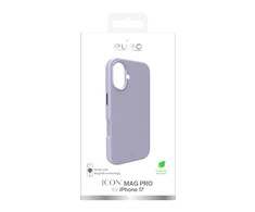Puro Pure Icon Mag Pro Liquid Silicone dėklas skirtas Apple iPhone 17, suderinamas su MagSafe, su Camera Protection and Aluminum Mygtukai – rožinės spalvos