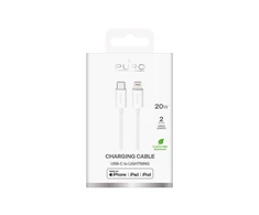 Puro TPE 20W USB-C - Lightning kabelis 2m - baltos saplvos