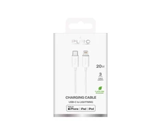 Puro TPE 20W USB-C – Lightning kabelis 3m – baltos spalvos