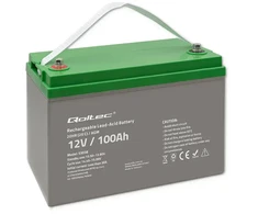 Qoltec AGM battery | 12V | 100Ah | 28.1kg | Maintenance-free | Strong | LongLife | for UPS, RV, boat, heater