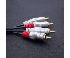 Qoltec Cable 2xRCA male / 2xRCA male | 0.5m | Juodas