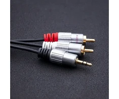 Qoltec Cable 2xRCA / Mini Jack 3.5mm male | 2m | Juodas