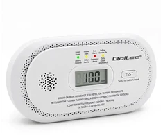 Qoltec Certyfikowany belaidis Czujnik tlenku węgla (czadu) | detektor CO | żywotność sensora 10 lat | alarm 85dB | LCD | Diody LED