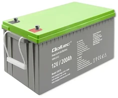 Qoltec Gilaus ciklo gelinis akumuliatorius | 12V | 200Ah | 62,5kg | Nereikalaujantis priežiūros | Profesionalus | Ilgo naudojimo | PV, UPS, kemperiams