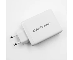 Adapteris Įkroviklis tinklo 100 W gan 5-20 V 15-5 A 2 x usb-c pd 1 usb qc 3.0 baltas Qoltec
